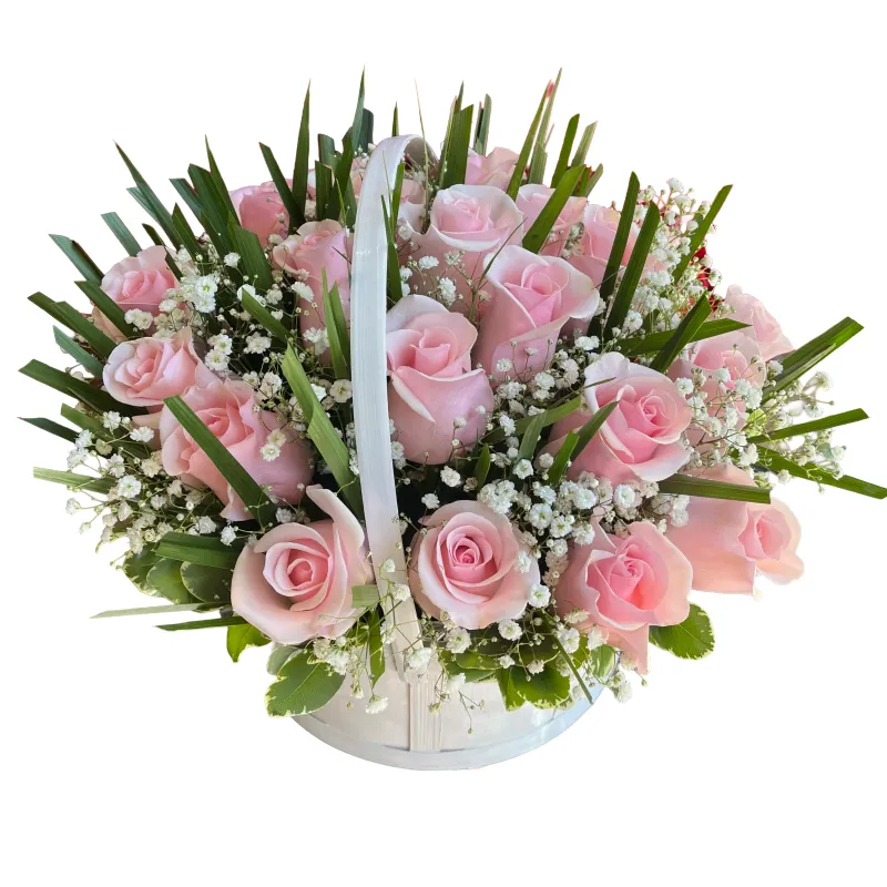 Pink Rose Basket