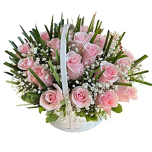 Pink Rose Basket